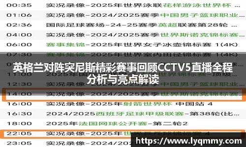 英格兰对阵突尼斯精彩赛事回顾CCTV5直播全程分析与亮点解读